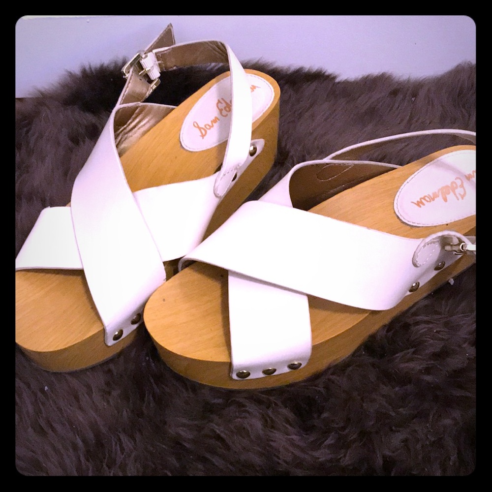Sam Edelman wooden platform sandals